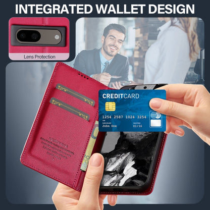 For Google Pixel 7A LC.IMEEKE L1 Series Frosted Fine Texture PU Phone Case(Red) by LC.IMEEKE