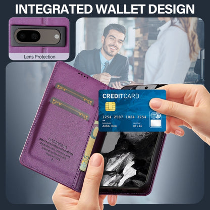 For Google Pixel 8 LC.IMEEKE L1 Series Frosted Fine Texture PU Phone Case(Purple) by LC.IMEEKE