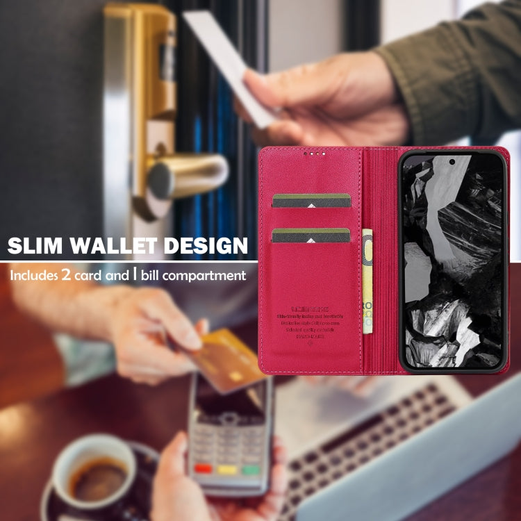 For Google Pixel 8 LC.IMEEKE L1 Series Frosted Fine Texture PU Phone Case(Red) by LC.IMEEKE