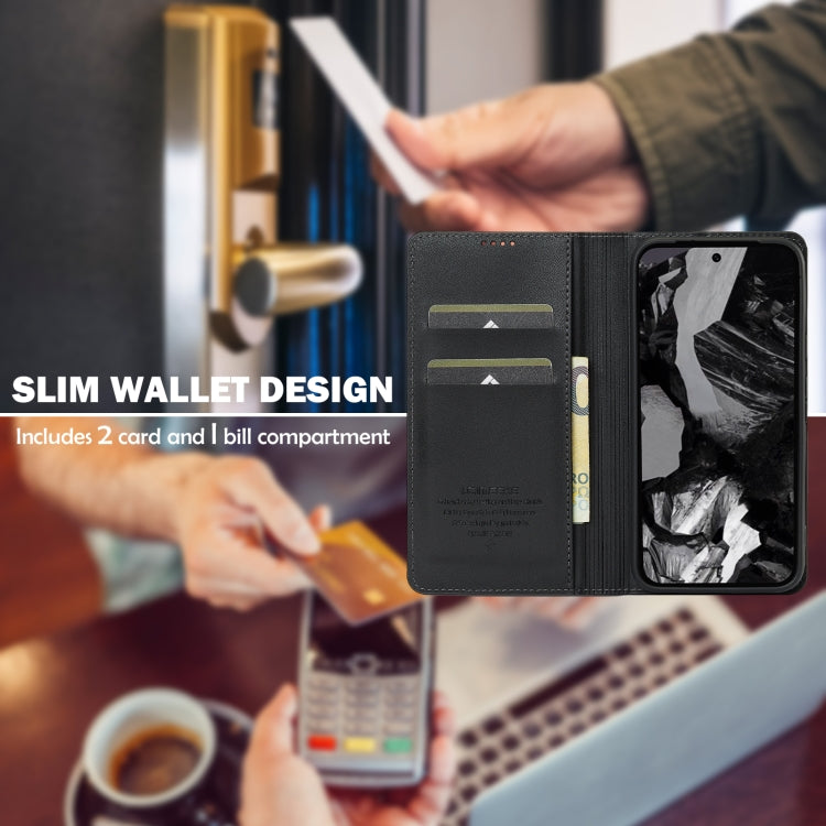 For Google Pixel 8A LC.IMEEKE L1 Series Frosted Fine Texture PU Phone Case(Black) by LC.IMEEKE