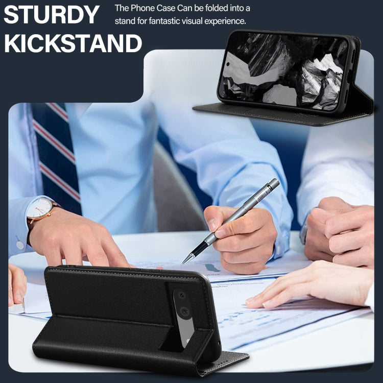 For Google Pixel 8A LC.IMEEKE L1 Series Frosted Fine Texture PU Phone Case(Black) by LC.IMEEKE