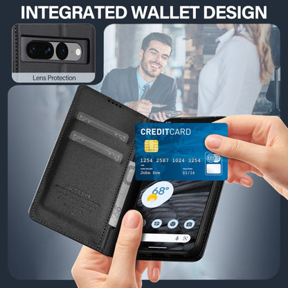 For Google Pixel 7 5G LC.IMEEKE L1 Series Frosted Fine Texture PU Phone Case(Black) by LC.IMEEKE