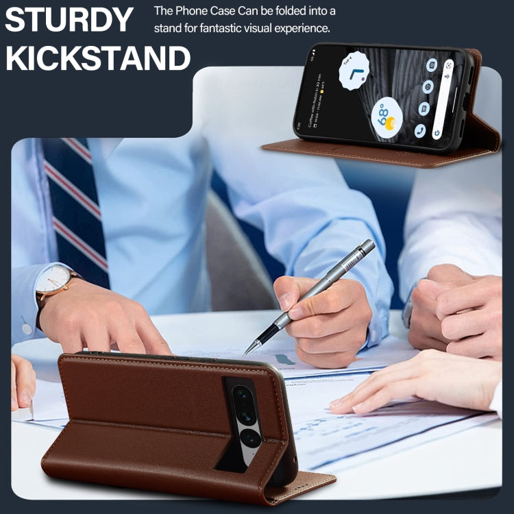 For Google Pixel 7 5G LC.IMEEKE L1 Series Frosted Fine Texture PU Phone Case(Brown) by LC.IMEEKE