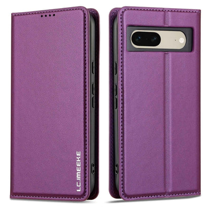 For Google Pixel 7 5G LC.IMEEKE L1 Series Frosted Fine Texture PU Phone Case(Purple) by LC.IMEEKE
