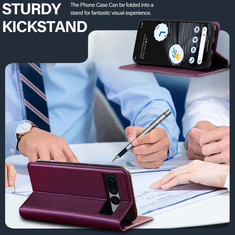 For Google Pixel 7 5G LC.IMEEKE L1 Series Frosted Fine Texture PU Phone Case(Purple) by LC.IMEEKE