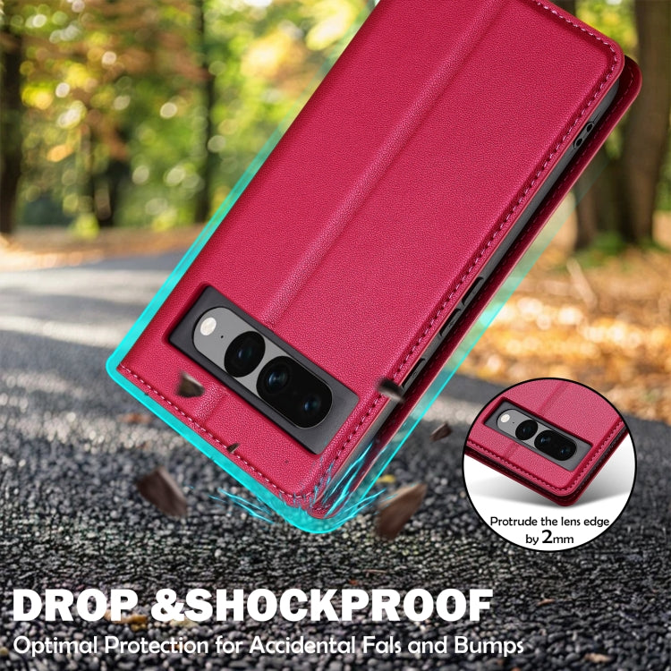 For Google Pixel 7 5G LC.IMEEKE L1 Series Frosted Fine Texture PU Phone Case(Red) by LC.IMEEKE