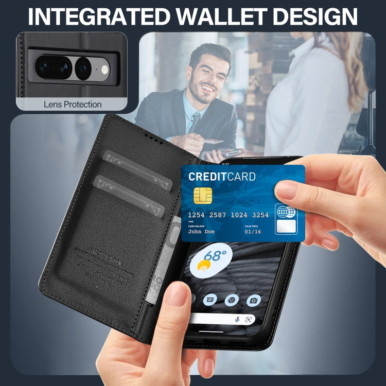 For Google Pixel 7 Pro 5G LC.IMEEKE L1 Series Frosted Fine Texture PU Phone Case(Black) by LC.IMEEKE