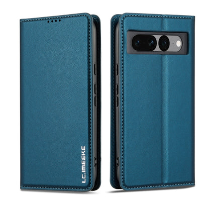 For Google Pixel 7 Pro 5G LC.IMEEKE L1 Series Frosted Fine Texture PU Phone Case(Blue) by LC.IMEEKE