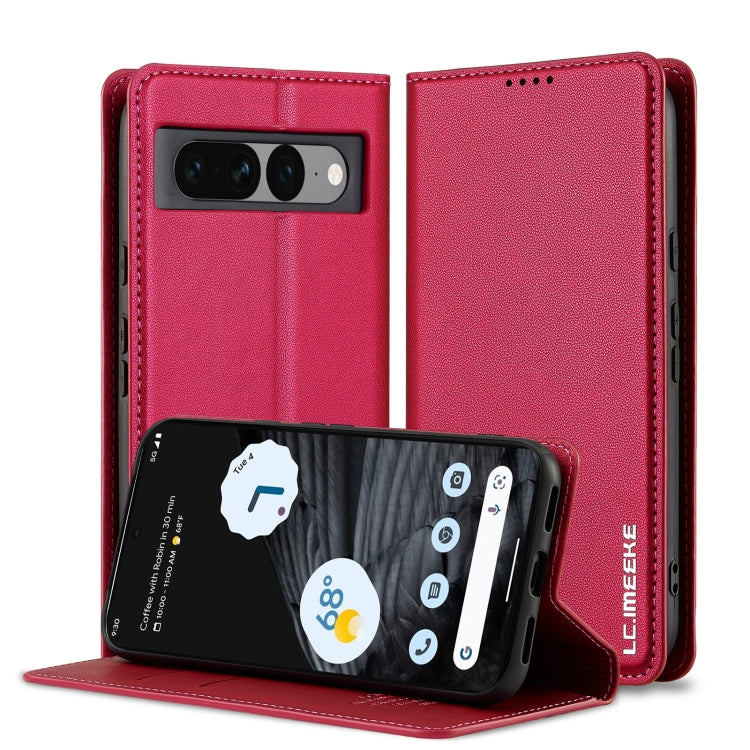 For Google Pixel 7 Pro 5G LC.IMEEKE L1 Series Frosted Fine Texture PU Phone Case(Red) by LC.IMEEKE