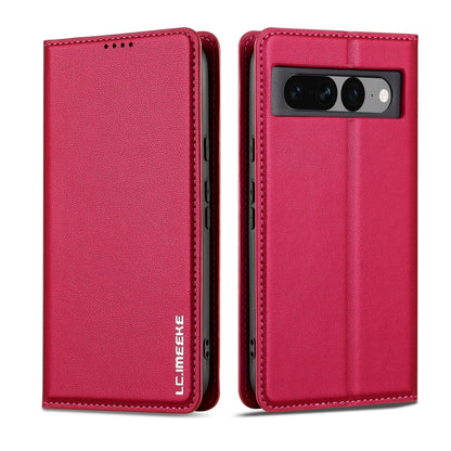 For Google Pixel 7 Pro 5G LC.IMEEKE L1 Series Frosted Fine Texture PU Phone Case(Red) by LC.IMEEKE