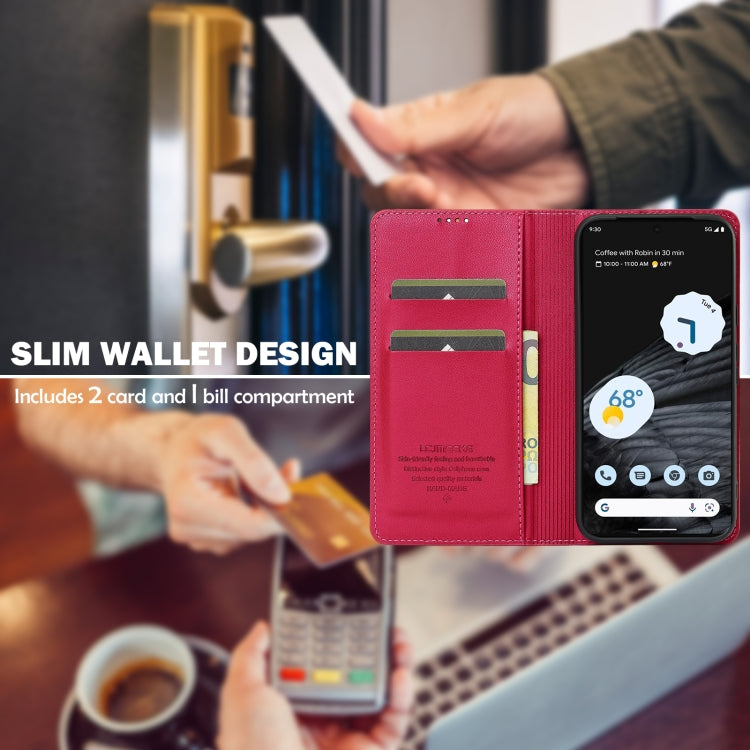 For Google Pixel 7 Pro 5G LC.IMEEKE L1 Series Frosted Fine Texture PU Phone Case(Red) by LC.IMEEKE