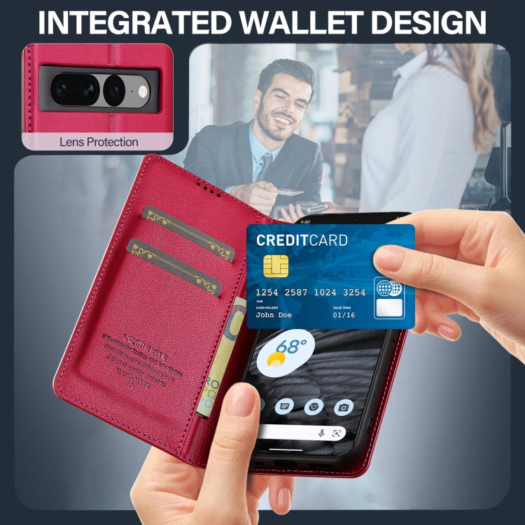 For Google Pixel 7 Pro 5G LC.IMEEKE L1 Series Frosted Fine Texture PU Phone Case(Red) by LC.IMEEKE