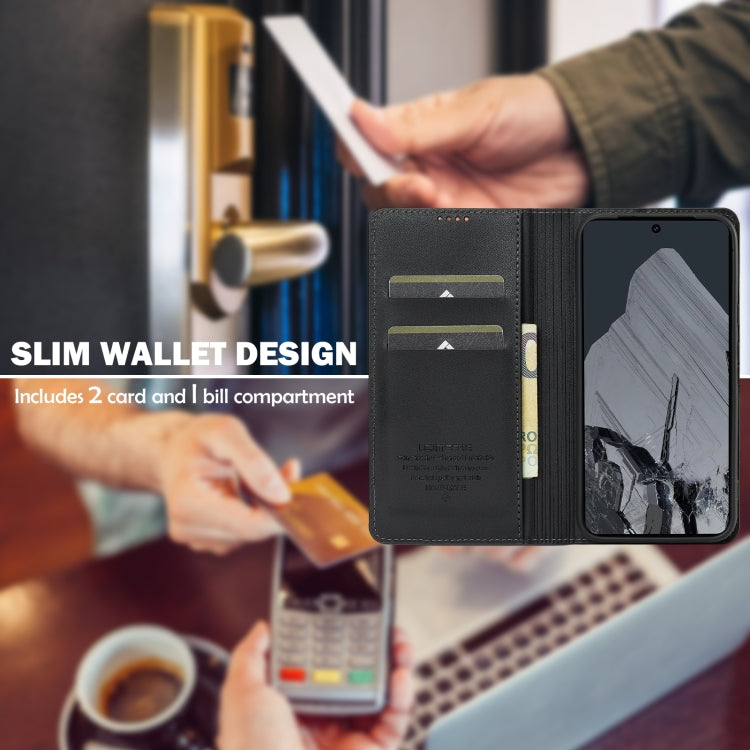 For Google Pixel 8 Pro LC.IMEEKE L1 Series Frosted Fine Texture PU Phone Case(Black) by LC.IMEEKE