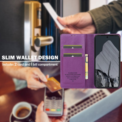 For Google Pixel 8 Pro LC.IMEEKE L1 Series Frosted Fine Texture PU Phone Case(Purple) by LC.IMEEKE