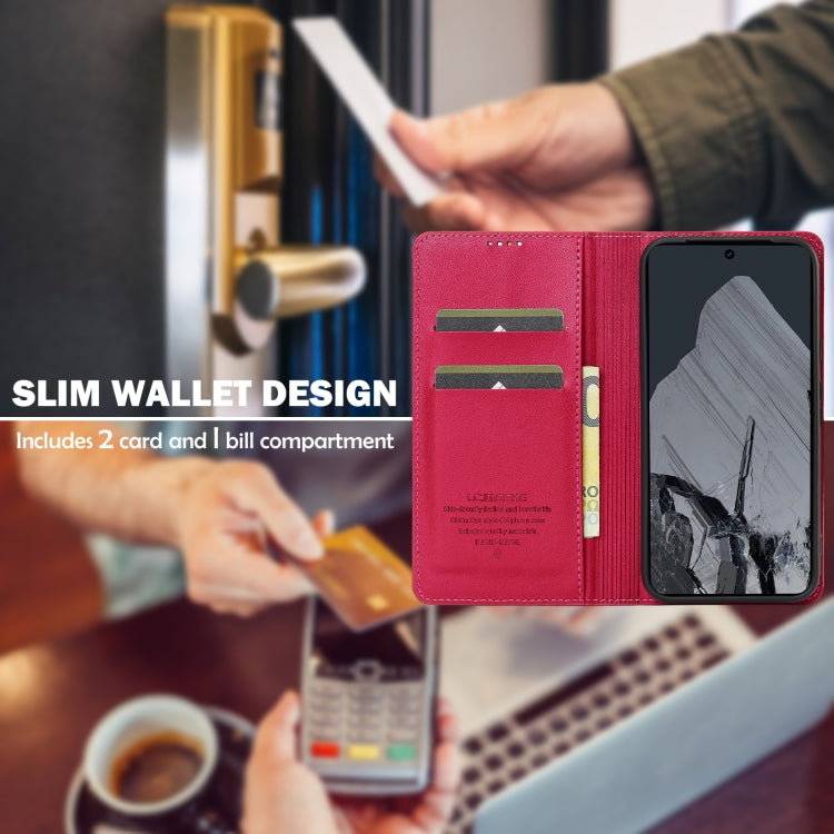 For Google Pixel 8 Pro LC.IMEEKE L1 Series Frosted Fine Texture PU Phone Case(Red) by LC.IMEEKE