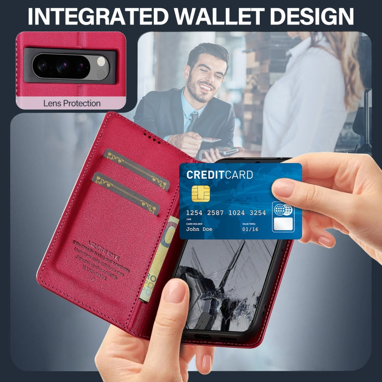 For Google Pixel 8 Pro LC.IMEEKE L1 Series Frosted Fine Texture PU Phone Case(Red) by LC.IMEEKE