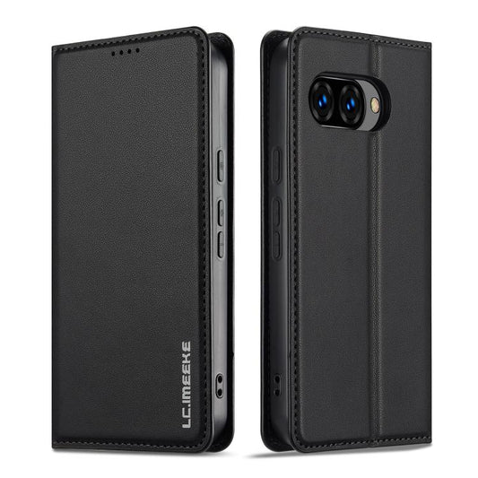 For Google Pixel 9a LC.IMEEKE L1 Series Frosted Fine Texture PU Phone Case(Black) by LC.IMEEKE
