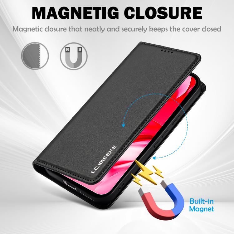 For Google Pixel 9a LC.IMEEKE L1 Series Frosted Fine Texture PU Phone Case(Black) by LC.IMEEKE