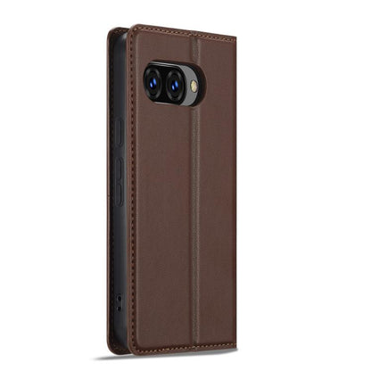 For Google Pixel 9a LC.IMEEKE L1 Series Frosted Fine Texture PU Phone Case(Brown) by LC.IMEEKE