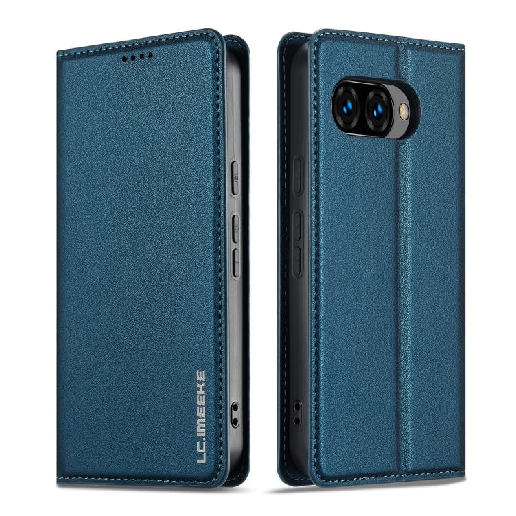 For Google Pixel 9a LC.IMEEKE L1 Series Frosted Fine Texture PU Phone Case(Blue) by LC.IMEEKE