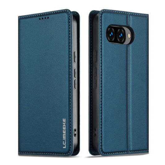 For Google Pixel 9a LC.IMEEKE L1 Series Frosted Fine Texture PU Phone Case(Blue) by LC.IMEEKE