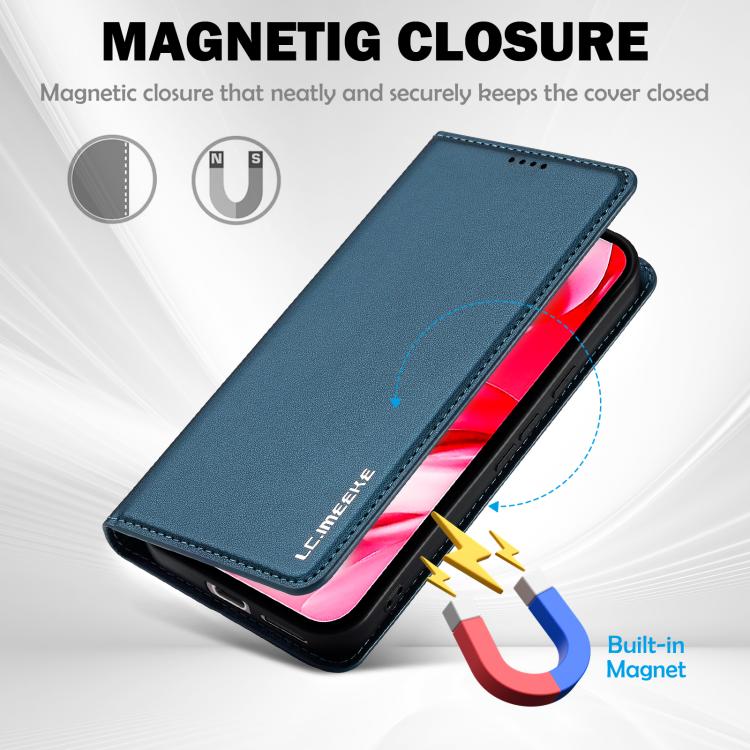 For Google Pixel 9a LC.IMEEKE L1 Series Frosted Fine Texture PU Phone Case(Blue) by LC.IMEEKE