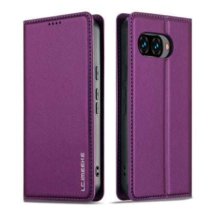 For Google Pixel 9a LC.IMEEKE L1 Series Frosted Fine Texture PU Phone Case(Purple) by LC.IMEEKE