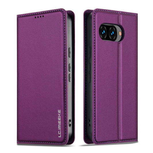 For Google Pixel 9a LC.IMEEKE L1 Series Frosted Fine Texture PU Phone Case(Purple) by LC.IMEEKE