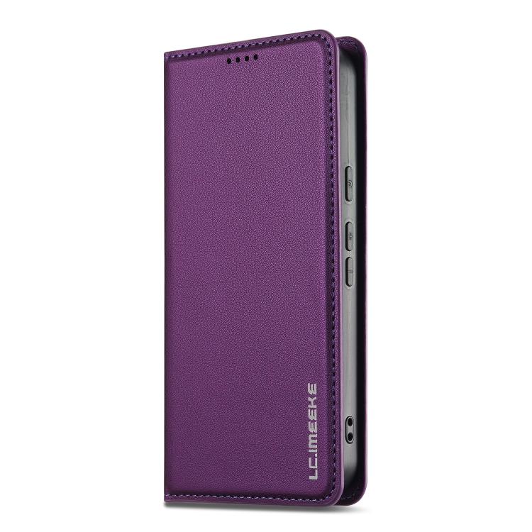 For Google Pixel 9a LC.IMEEKE L1 Series Frosted Fine Texture PU Phone Case(Purple) by LC.IMEEKE