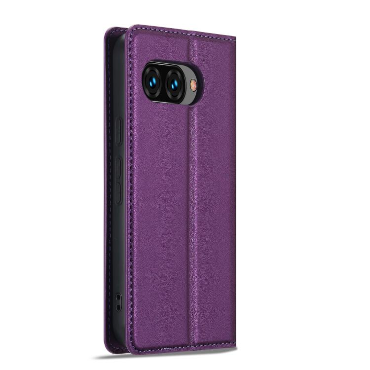 For Google Pixel 9a LC.IMEEKE L1 Series Frosted Fine Texture PU Phone Case(Purple) by LC.IMEEKE