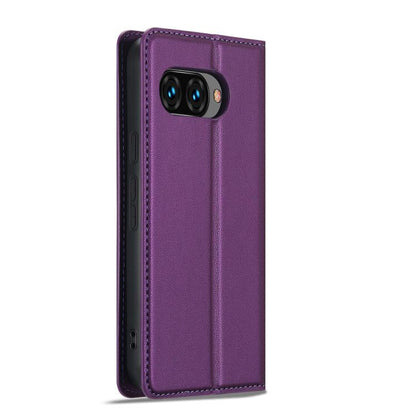 For Google Pixel 9a LC.IMEEKE L1 Series Frosted Fine Texture PU Phone Case(Purple) by LC.IMEEKE