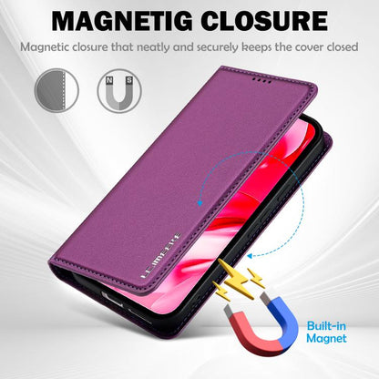 For Google Pixel 9a LC.IMEEKE L1 Series Frosted Fine Texture PU Phone Case(Purple) by LC.IMEEKE