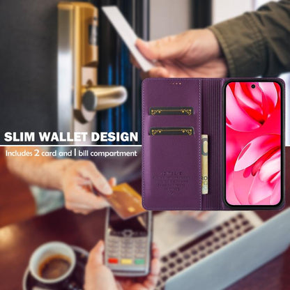 For Google Pixel 9a LC.IMEEKE L1 Series Frosted Fine Texture PU Phone Case(Purple) by LC.IMEEKE