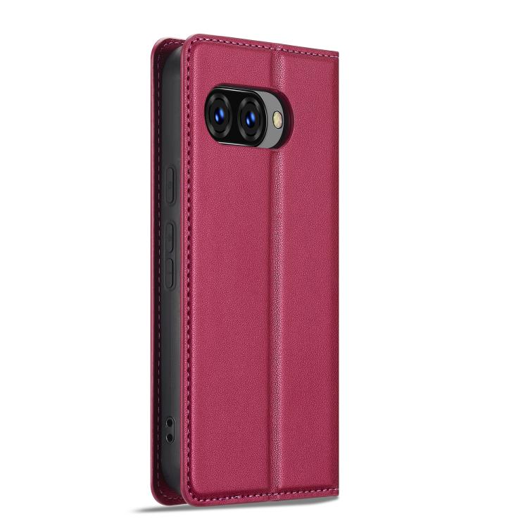 For Google Pixel 9a LC.IMEEKE L1 Series Frosted Fine Texture PU Phone Case(Red) by LC.IMEEKE
