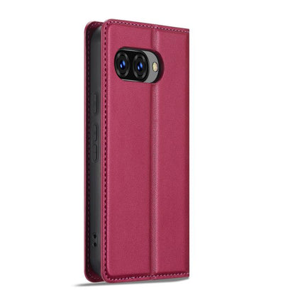 For Google Pixel 9a LC.IMEEKE L1 Series Frosted Fine Texture PU Phone Case(Red) by LC.IMEEKE