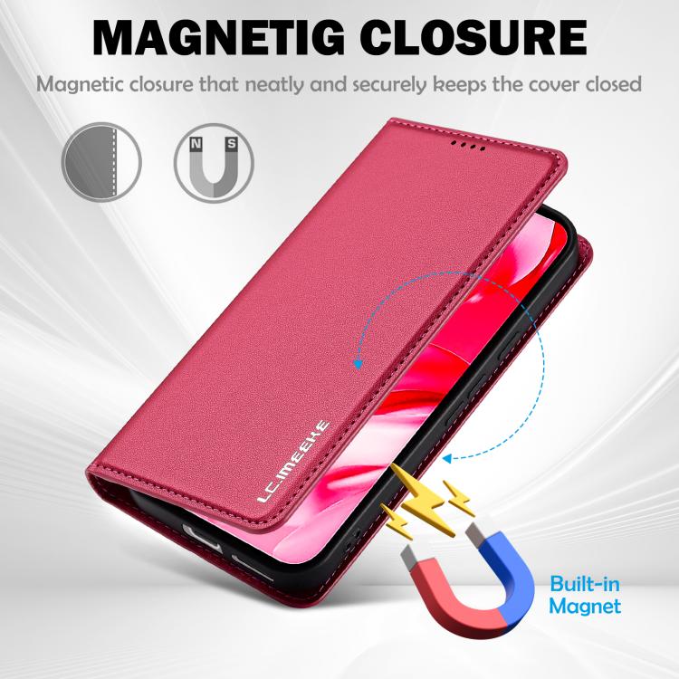 For Google Pixel 9a LC.IMEEKE L1 Series Frosted Fine Texture PU Phone Case(Red) by LC.IMEEKE