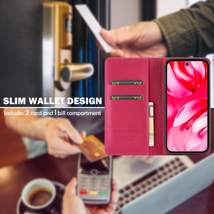 For Google Pixel 9a LC.IMEEKE L1 Series Frosted Fine Texture PU Phone Case(Red) by LC.IMEEKE