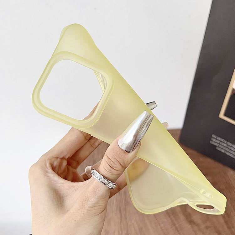 For iPhone 13 Frosted Translucent TPU Full Coverage Phone Case(Yellow)