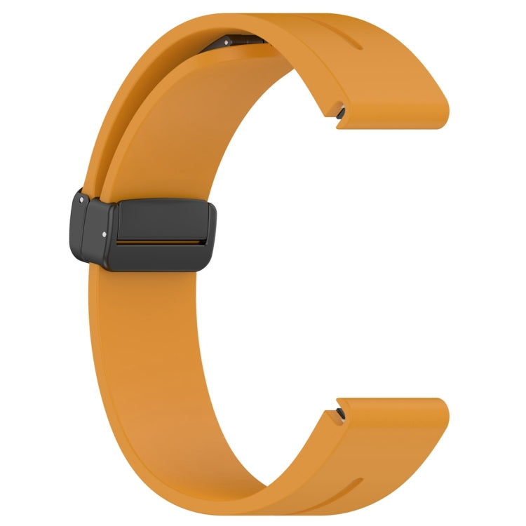 For Garmin Fenix 7 Magnetic Folding Black Buckle Silicone Watch Band(Dark Yellow) by bashfashion