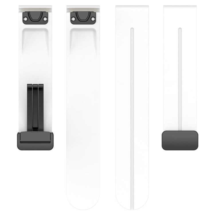 For Garmin Fenix 7 Magnetic Folding Black Buckle Silicone Watch Band(White) by bashfashion