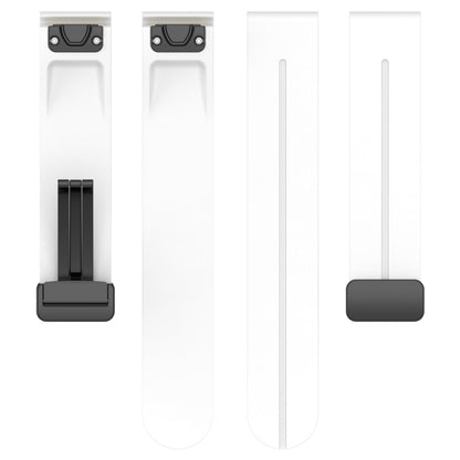 For Garmin Fenix 7 Magnetic Folding Black Buckle Silicone Watch Band(White) by bashfashion