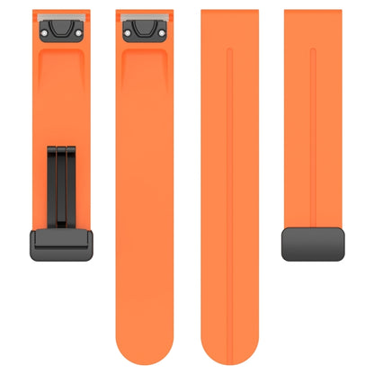 For Garmin Fenix 7 Magnetic Folding Black Buckle Silicone Watch Band(Orange) by bashfashion