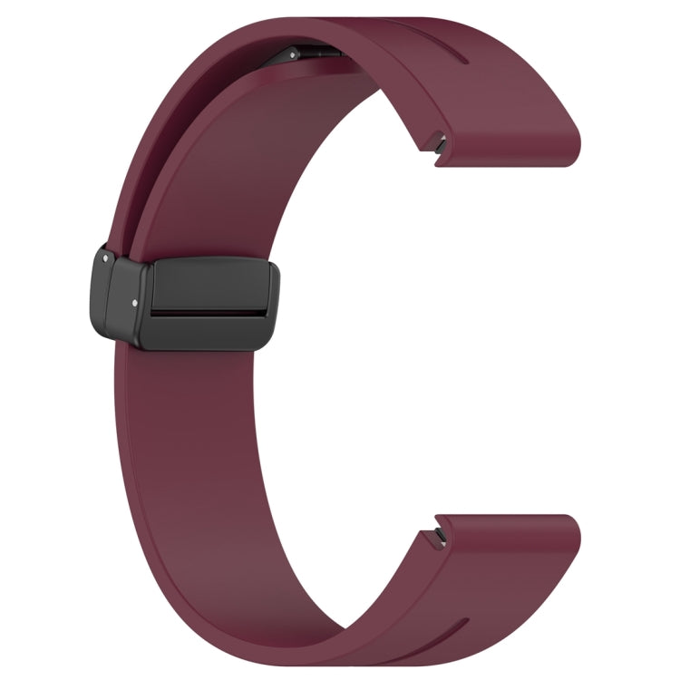For Garmin Fenix 7 Magnetic Folding Black Buckle Silicone Watch Band(Wine Red) by bashfashion
