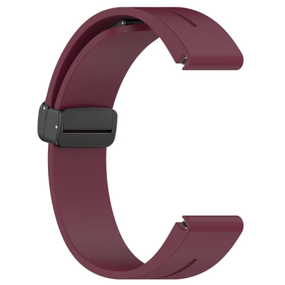 For Garmin Fenix 7 Magnetic Folding Black Buckle Silicone Watch Band(Wine Red) by bashfashion