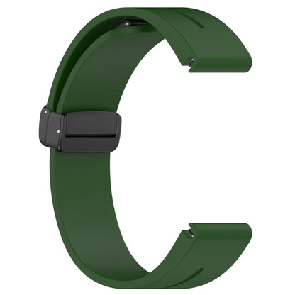 For Garmin Fenix 7 Magnetic Folding Black Buckle Silicone Watch Band(Army Green) by bashfashion
