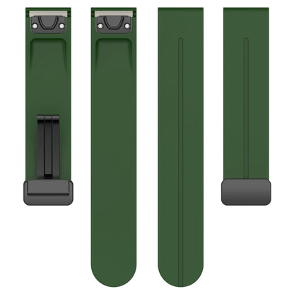 For Garmin Fenix 7 Magnetic Folding Black Buckle Silicone Watch Band(Army Green) by bashfashion