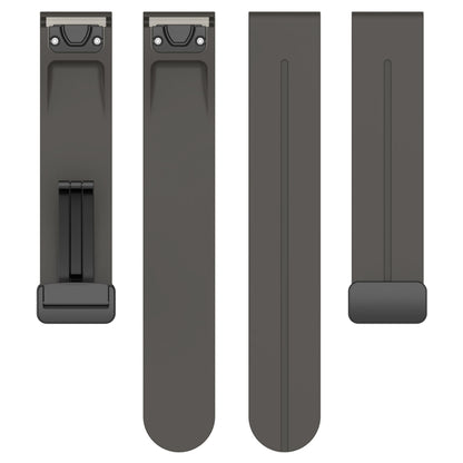 For Garmin Fenix 7 Magnetic Folding Black Buckle Silicone Watch Band(Grey) by bashfashion