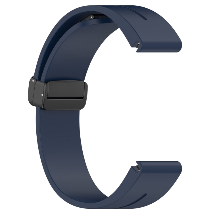 For Garmin Fenix 7 Magnetic Folding Black Buckle Silicone Watch Band(Midnight Blue) by bashfashion