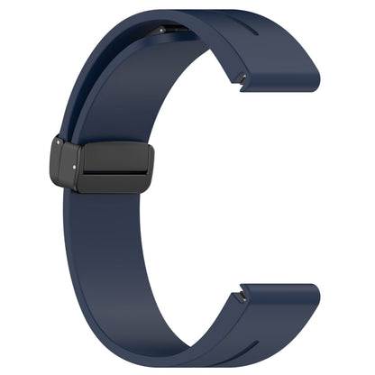 For Garmin Fenix 7 Magnetic Folding Black Buckle Silicone Watch Band(Midnight Blue) by bashfashion