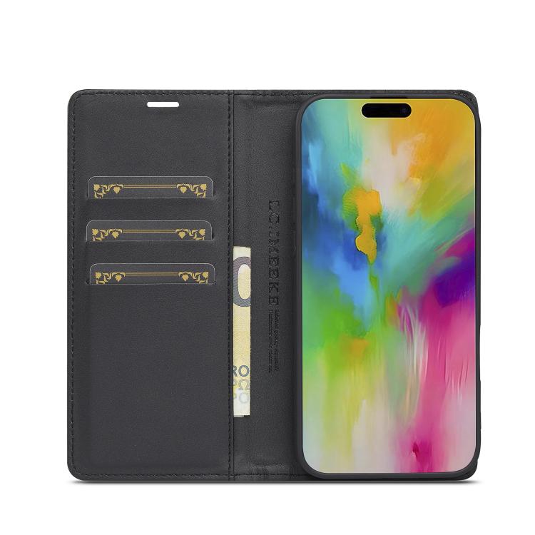 For iPhone 17 LC.IMEEKE Carbon Fiber Leather Phone Case(Horizontal Black) by LC.IMEEKE